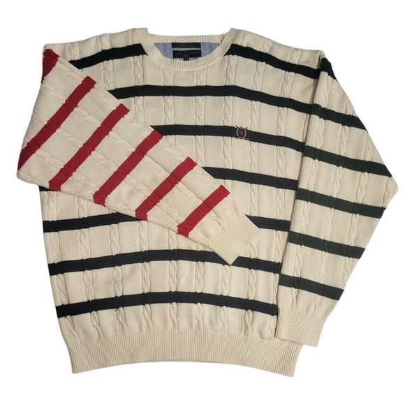Tommy Hilfiger Other - Tommy Hilfiger Golf Grandpacore Cable Knit Striped Sweater Mens Size XL
